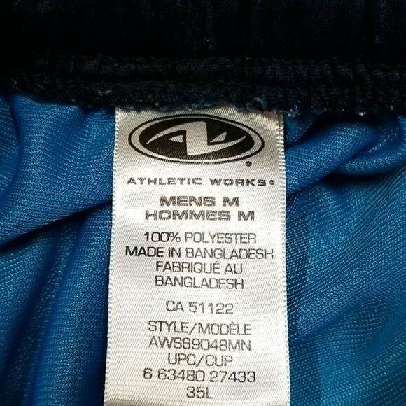 🎁5/$25 Athletic Works Shorts Men's Size Medium Draw String Side Pockets Blue - Picture 6 of 7